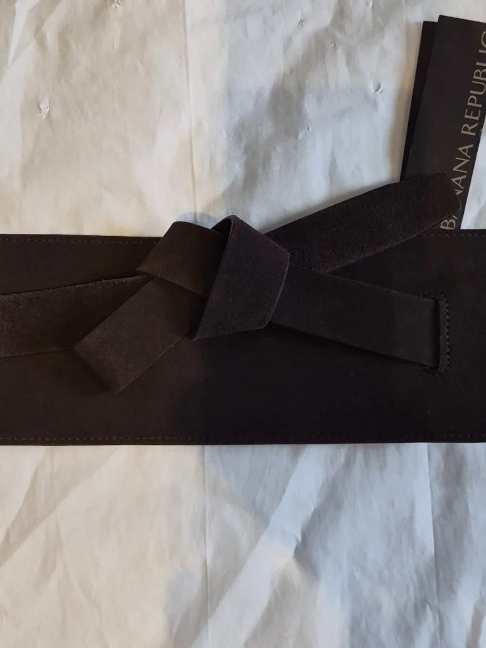 NWT Banana Republic XL Dark Oak Brown Knotted Leather Corset Belt